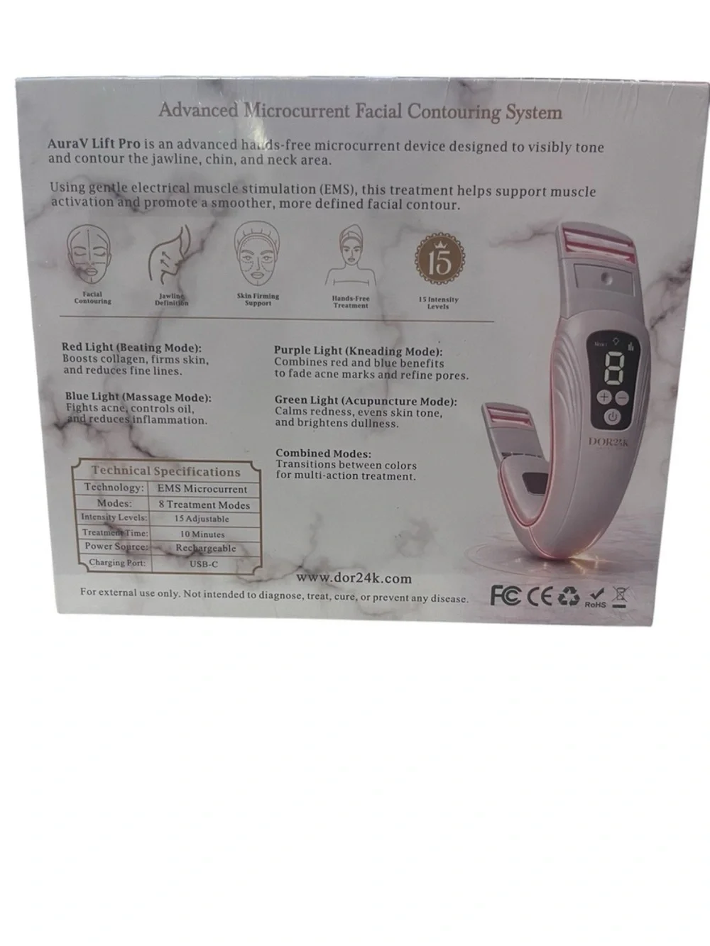 D'OR24K AuraV Lift Pro White Facial & Neck Contouring Device